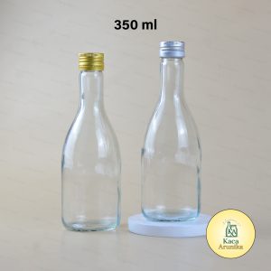 Botol Kaca Tutup Gold Silver 350 ml