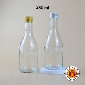 Botol Kaca Tutup Gold Silver 350 ml