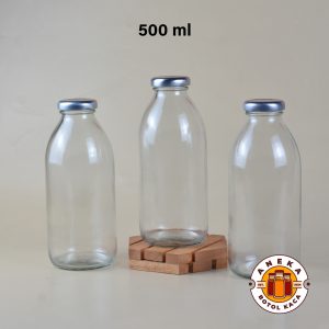 Botol Kaca Tutup Silver 500 ml