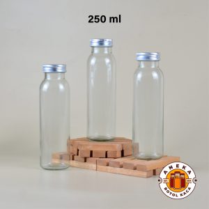 Botol Kaca Tinggi Tutup Silver 250 ml