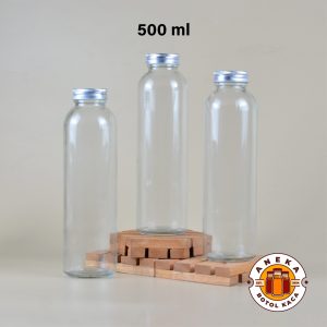 Botol Kaca Tinggi Tutup Silver 500 ml