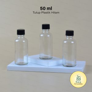 Botol Kaca Mini Tutup Plastik 50 ml