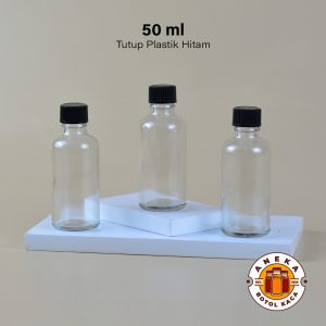 Botol Kaca Mini Tutup Plastik 50 ml