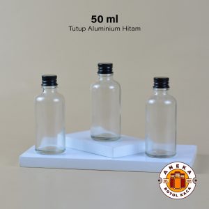 Botol Kaca Mini Tutup Aluminium 50 ml