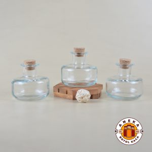 Botol Kaca Bulat Pipih Tutup Gabus