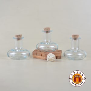 Botol Kaca Flat Round Tutup Gabus