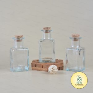 Botol Kaca Kotak Tutup Gabus
